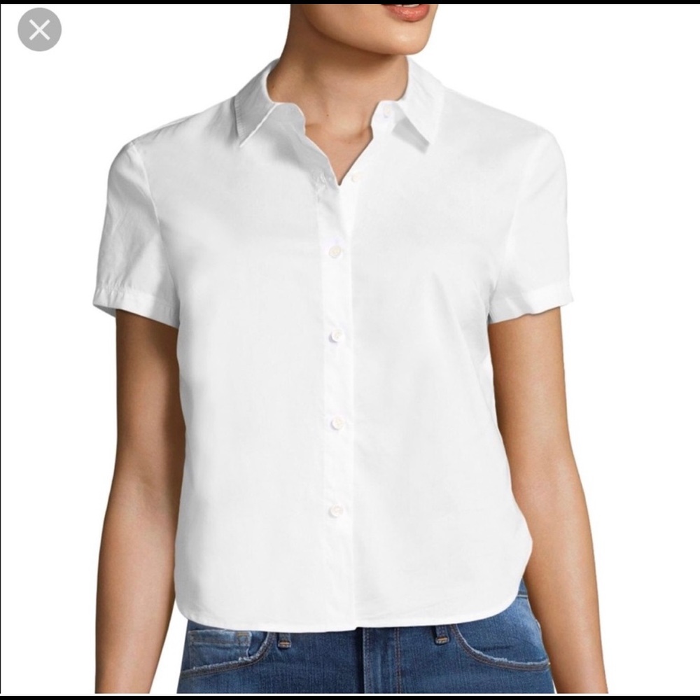 Frame shrunken short sleeve button down small